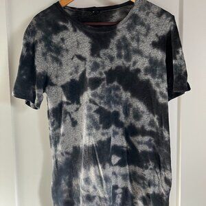 MONROW Black & Gray Cloud Tie-Dye Tee – Size XS